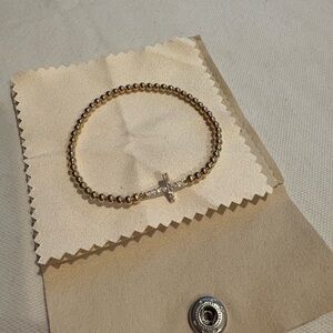 925 Galacia stretchy beaded cross bracelet